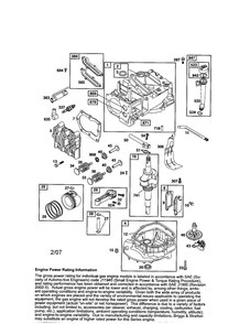 Cylinder/Crankshaft/Crankcase Diagram and Parts List for 124T02-3847-EA  Briggs and Stratton Engine
